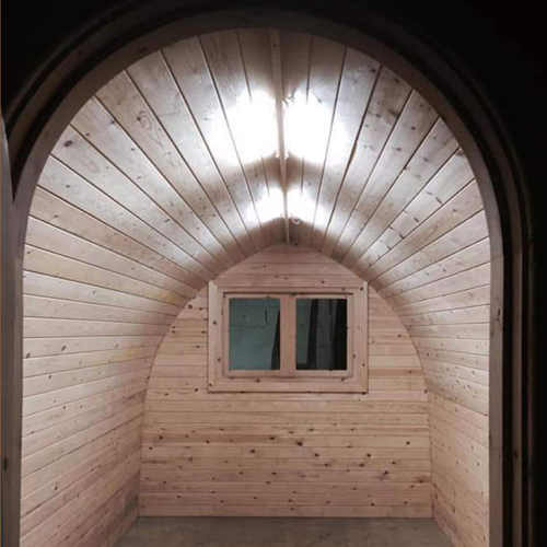 Inside one of our glamping pods